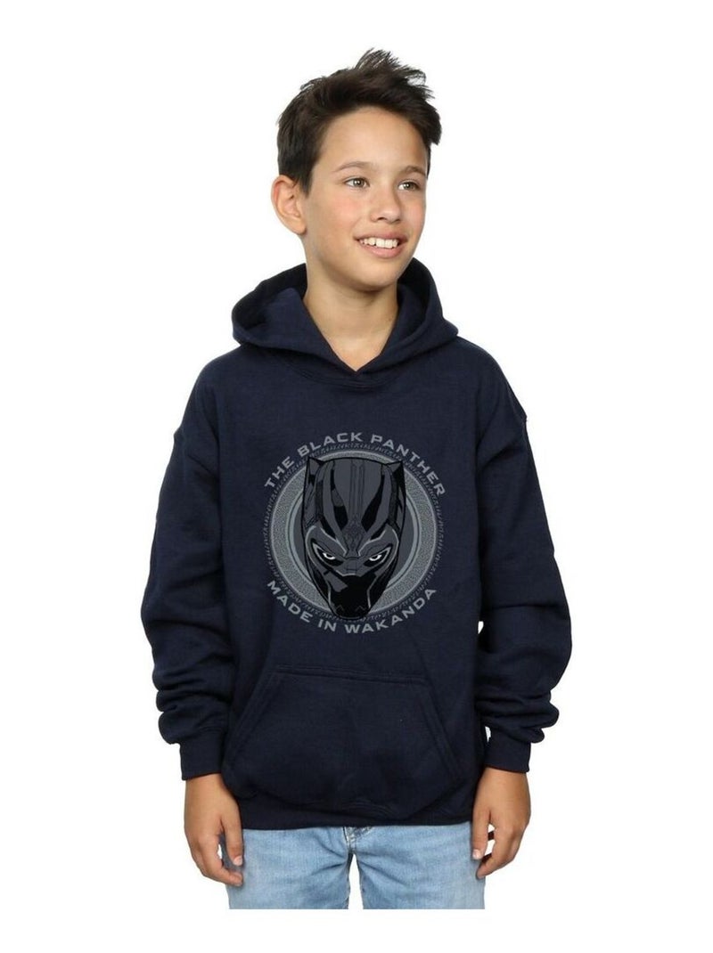 Marvel - Sweat à capuche MADE IN WAKANDA Bleu marine - Kiabi