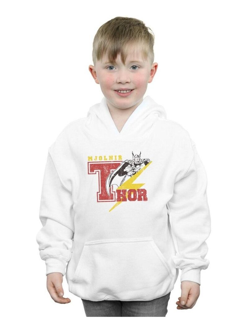 Marvel - Sweat à capuche MJOLNIR Blanc - Kiabi
