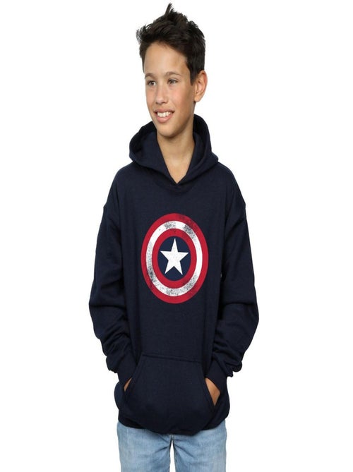 Marvel - Sweat à capuche motif Captain America motif/style bouclier usé - Kiabi Marvel - Sweat à capuche motif Captain America motif/style bouclier usé - Kiabi