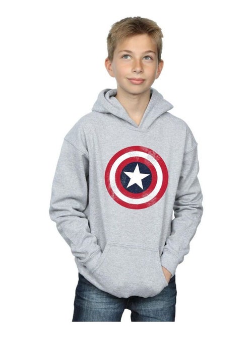 Marvel - Sweat à capuche motif Captain America motif/style bouclier usé - Kiabi Marvel - Sweat à capuche motif Captain America motif/style bouclier usé - Kiabi