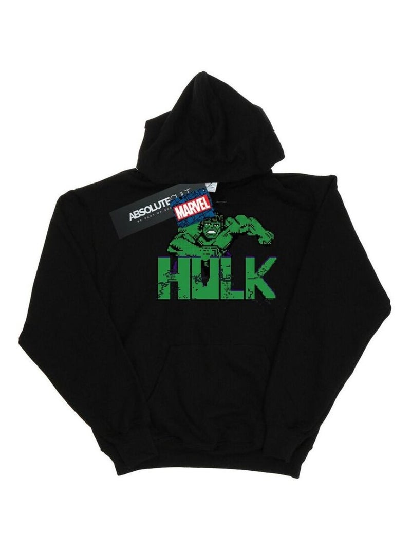 Marvel - Sweat à capuche motif Hulk pixelisé Noir - Kiabi