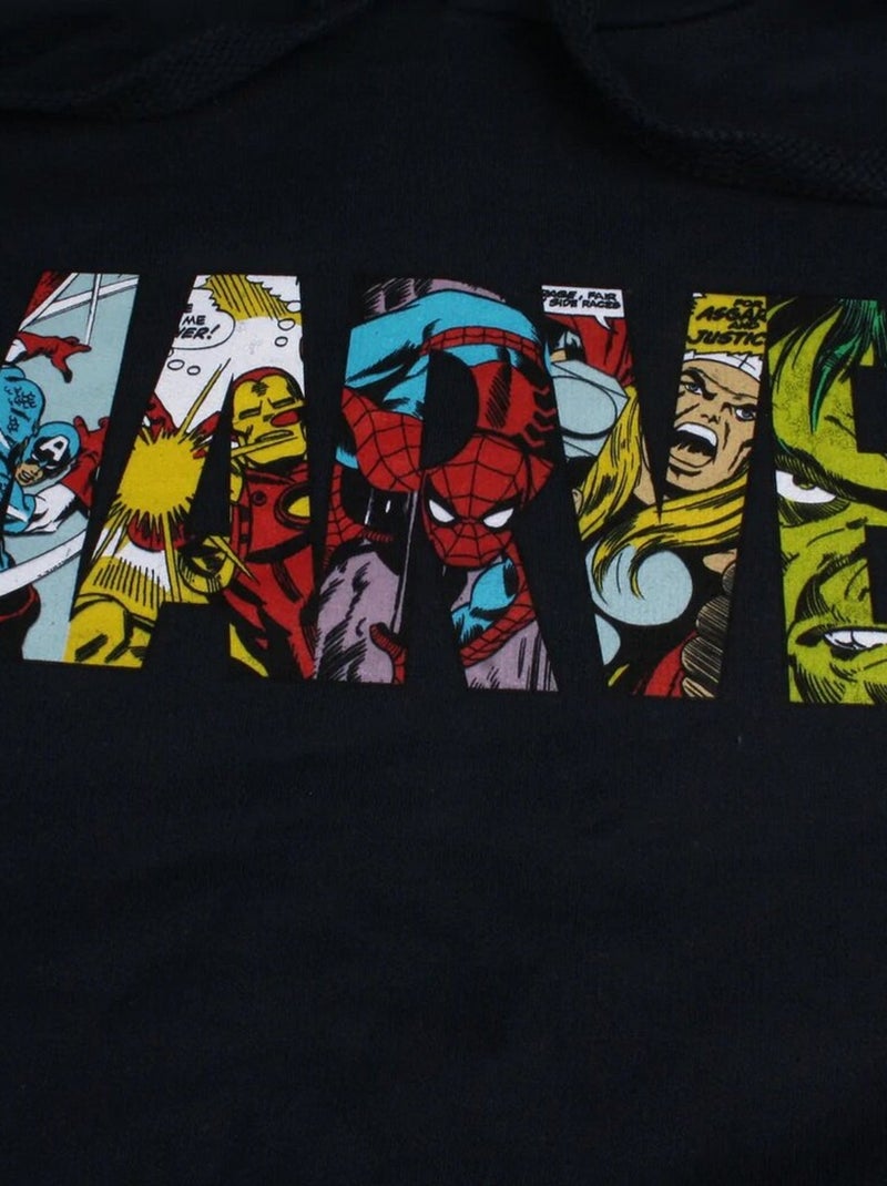 Marvel - Sweat à capuche motifs logo et personnages Bleu marine - Kiabi