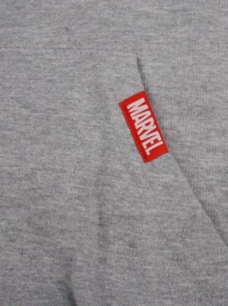 Marvel - Sweat à capuche motifs logo et personnages Gris chiné - Kiabi