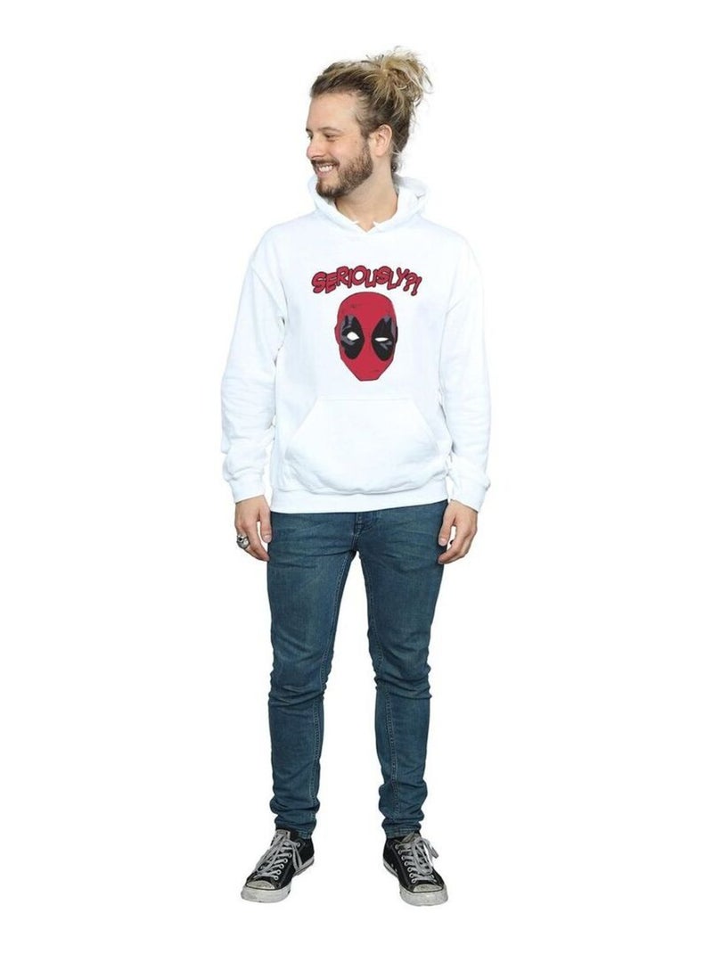 Marvel - Sweat à capuche SERIOUSLY Blanc - Kiabi