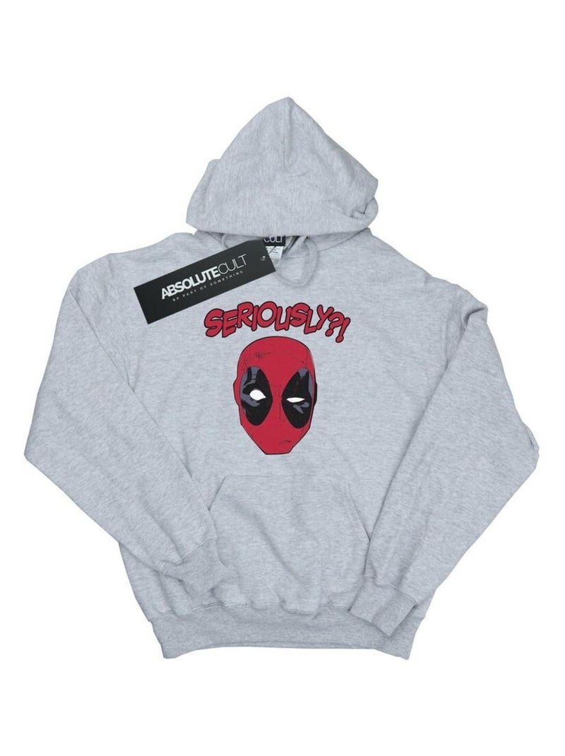 Marvel - Sweat à capuche SERIOUSLY Gris chiné - Kiabi