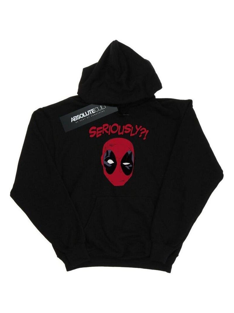 Marvel - Sweat à capuche SERIOUSLY Noir - Kiabi