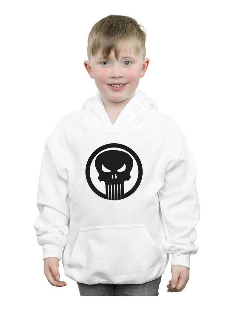 Marvel - Sweat à capuche THE PUNISHER SKULL CIRCLE Blanc - Kiabi
