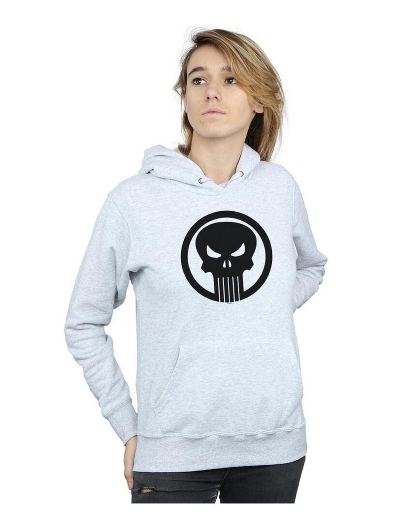 Marvel - Sweat à capuche THE PUNISHER SKULL CIRCLE Gris chiné - Kiabi