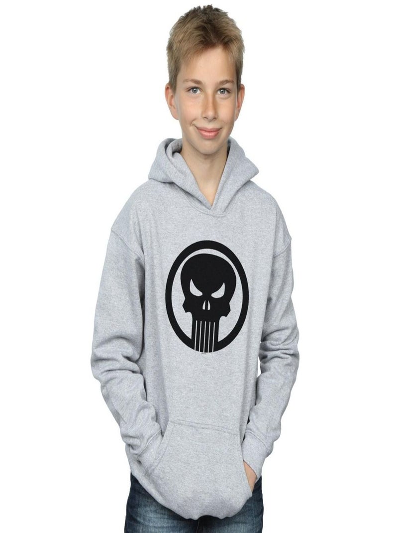 Marvel - Sweat à capuche THE PUNISHER SKULL CIRCLE Gris chiné - Kiabi