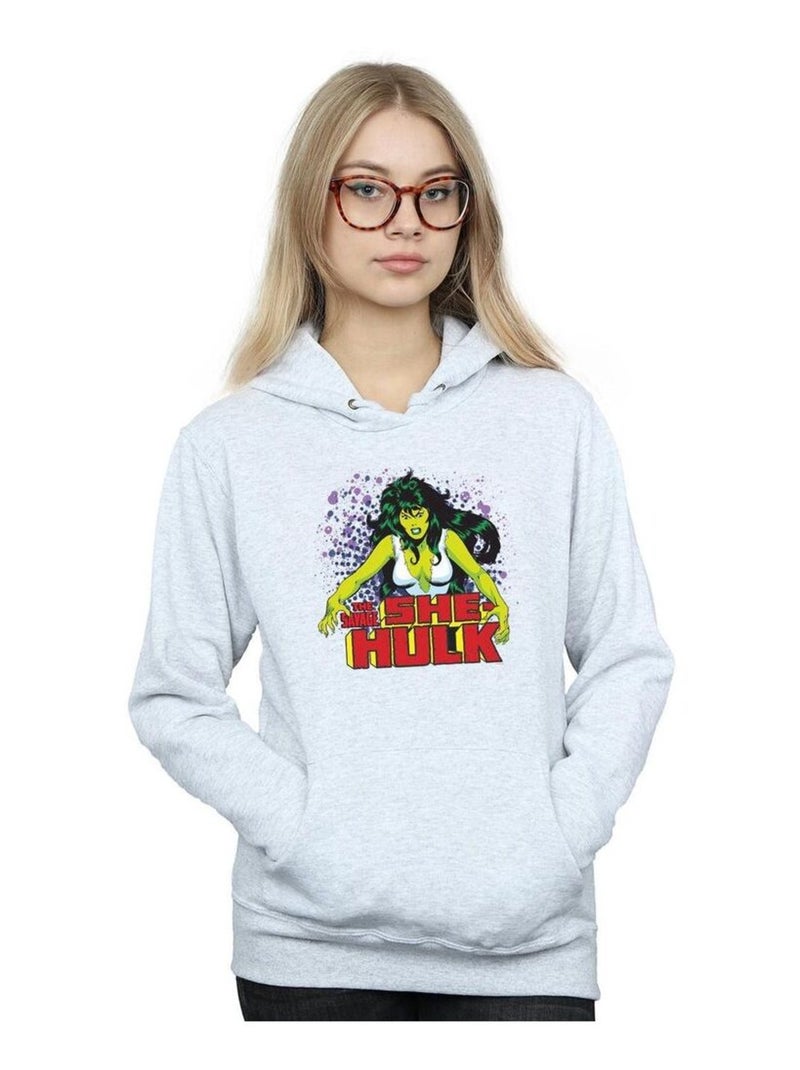 Marvel - Sweat à capuche THE SAVAGE Gris chiné - Kiabi