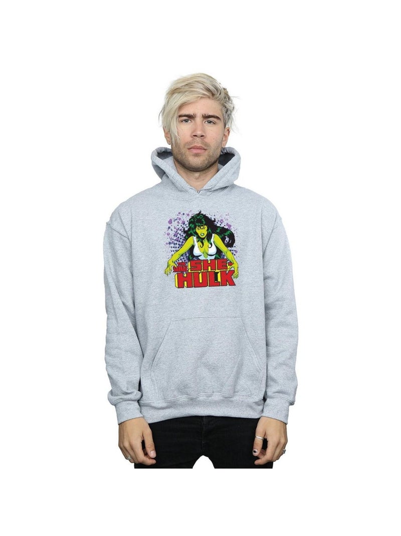 Marvel - Sweat à capuche THE SAVAGE Gris chiné - Kiabi
