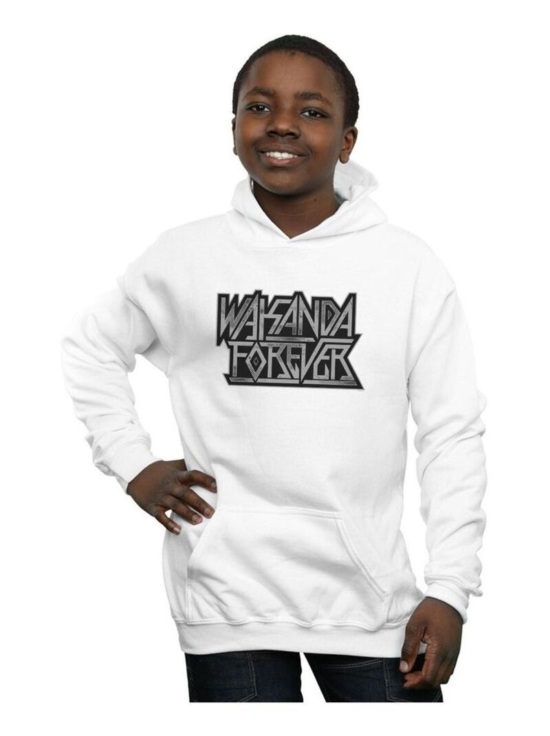Marvel - Sweat à capuche WAKANDA FOREVER Blanc - Kiabi