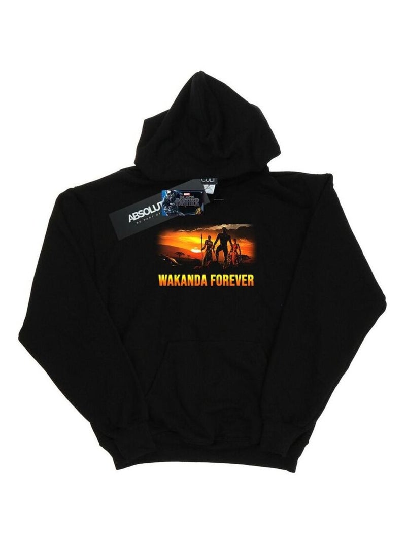 Marvel - Sweat à capuche WAKANDA FOREVER Noir - Kiabi