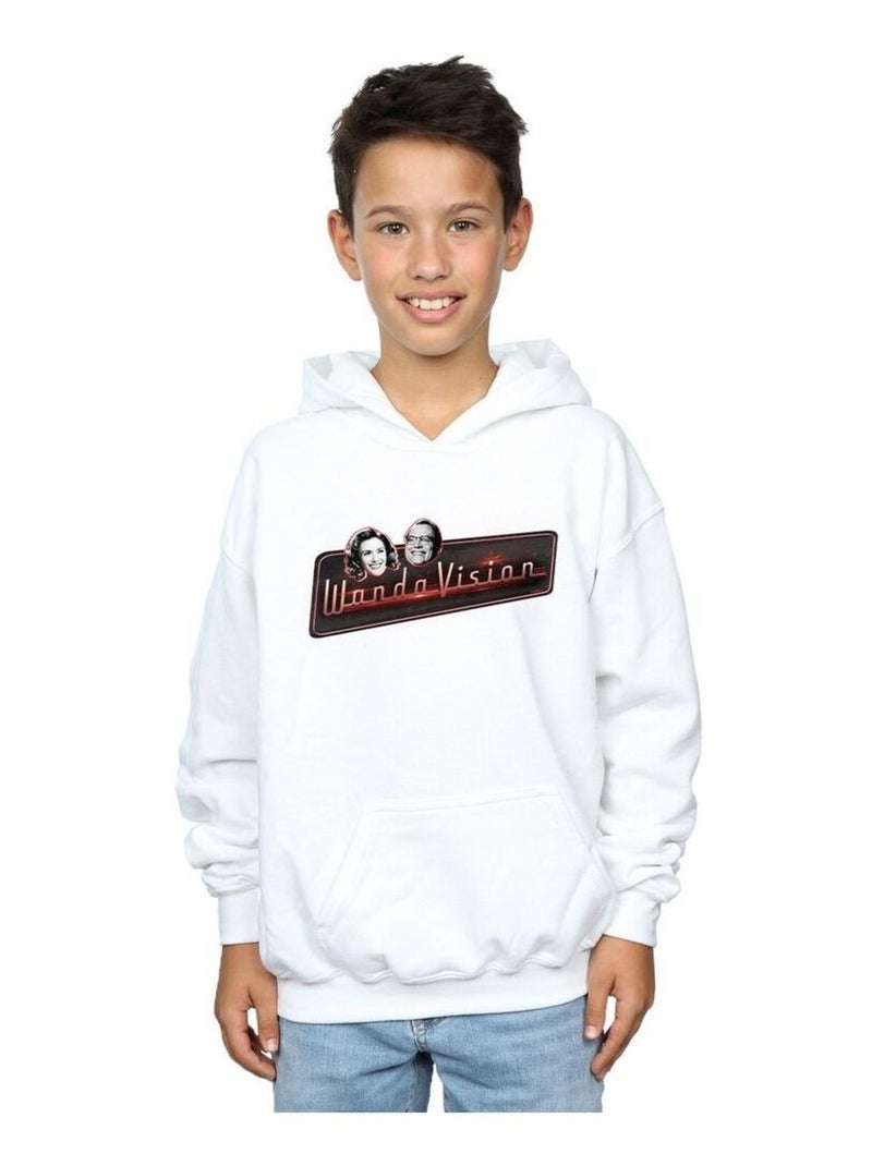 Marvel - Sweat à capuche WANDAVISION Blanc - Kiabi