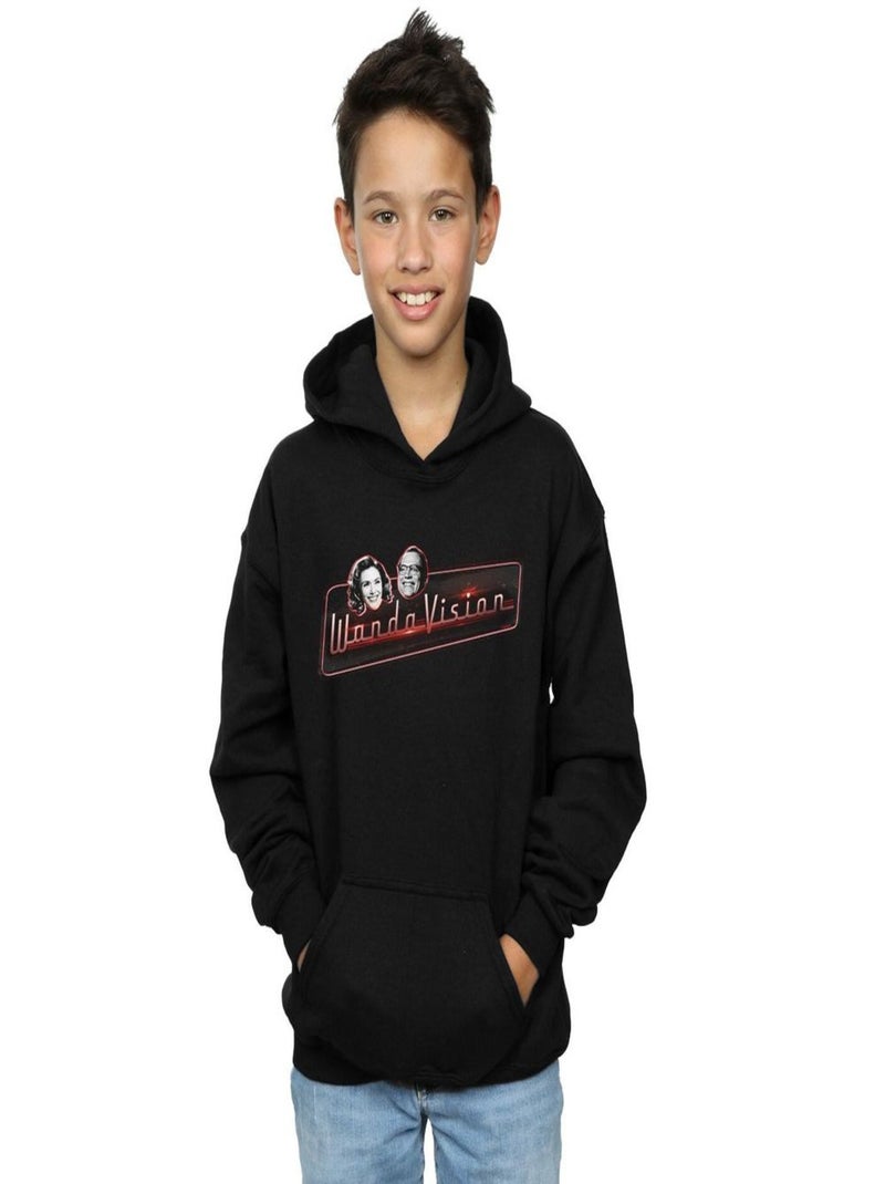 Marvel - Sweat à capuche WANDAVISION Noir - Kiabi