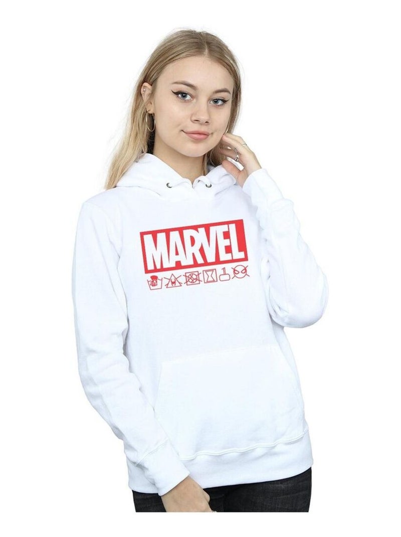 Marvel - Sweat à capuche WASH CARE Blanc - Kiabi