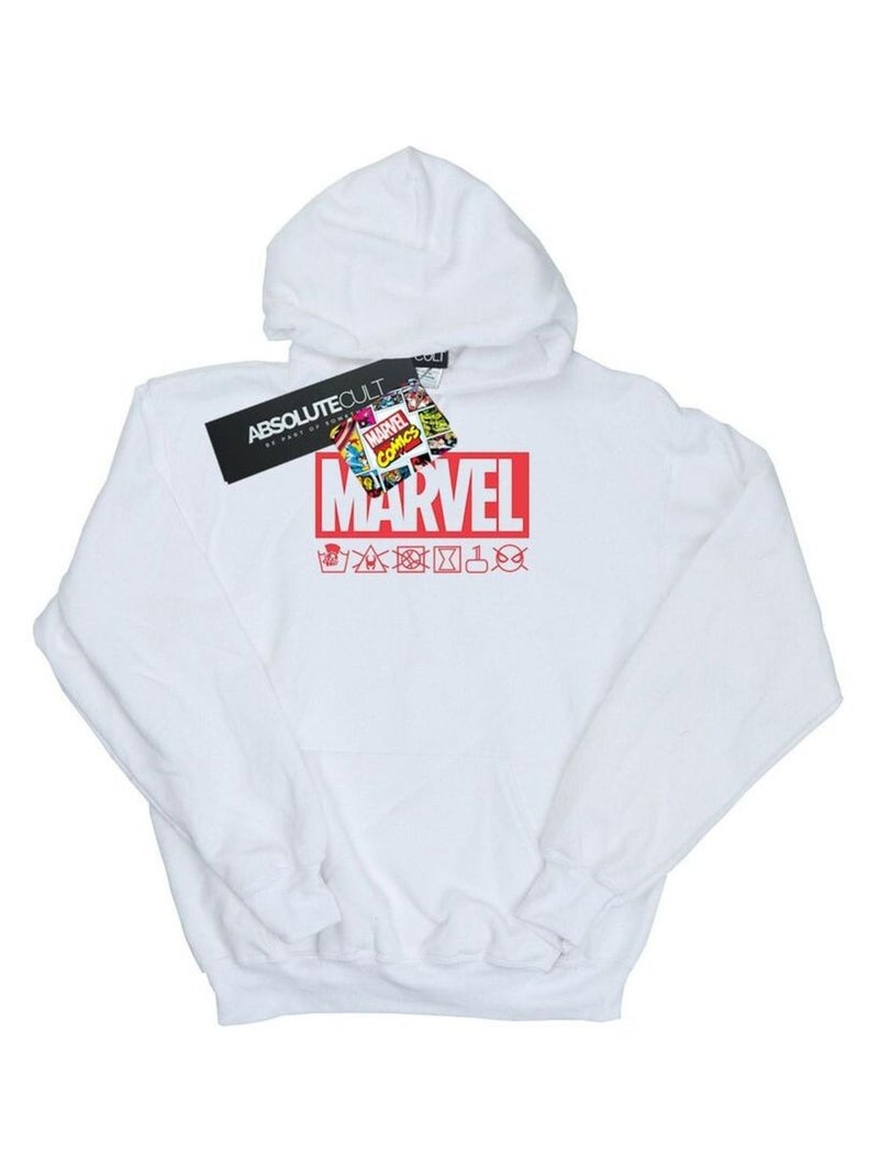 Marvel - Sweat à capuche WASH CARE Blanc - Kiabi