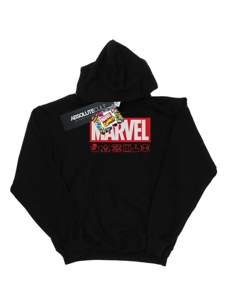 Marvel - Sweat à capuche WASH CARE Noir - Kiabi