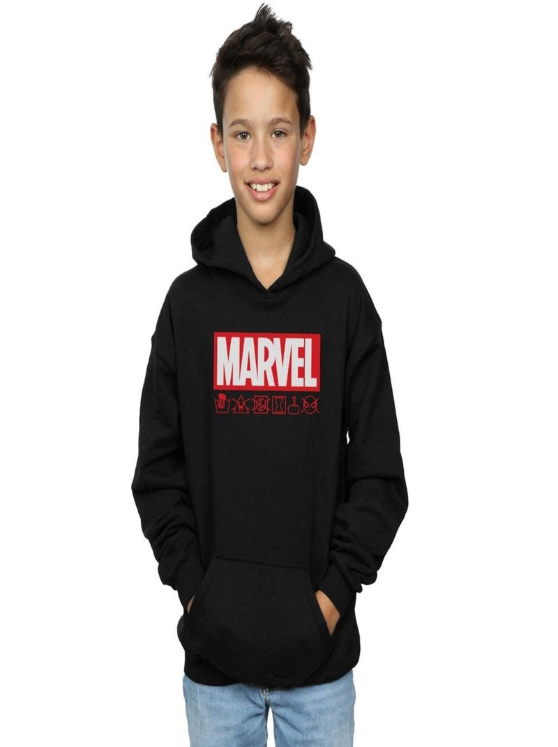 Marvel - Sweat à capuche WASH CARE Noir - Kiabi