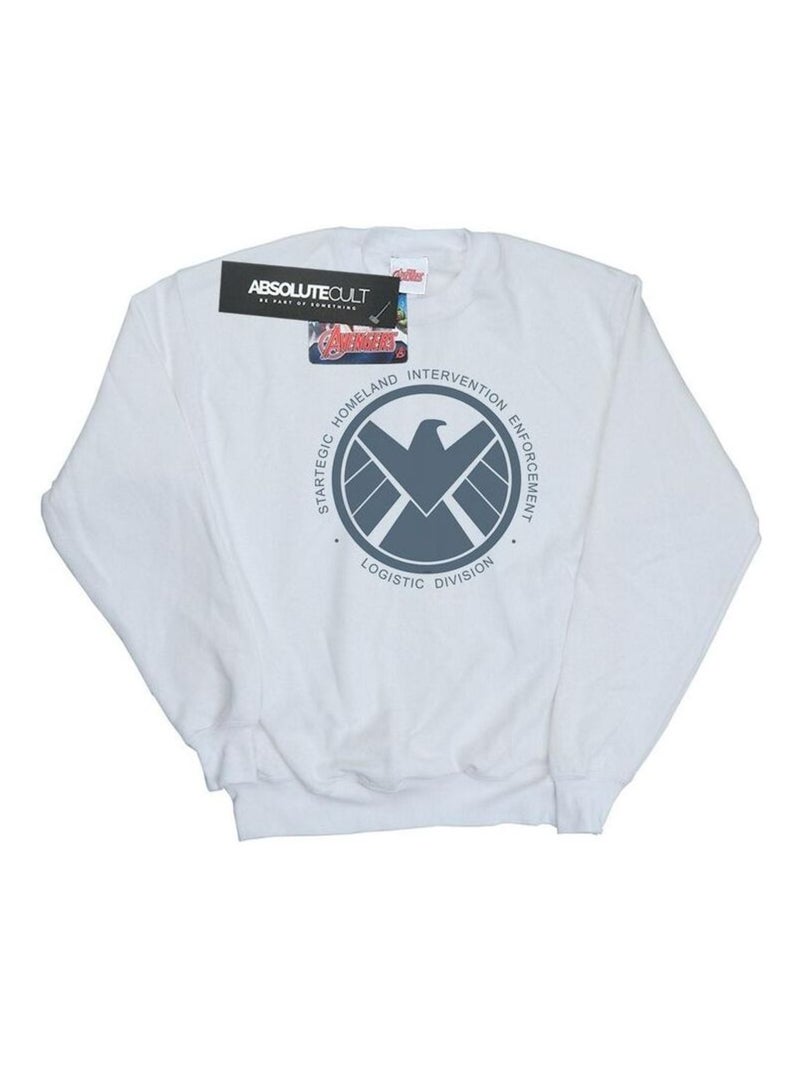 Marvel - Sweat AGENTS OF SHIELD LOGISTICS DIVISION Blanc - Kiabi