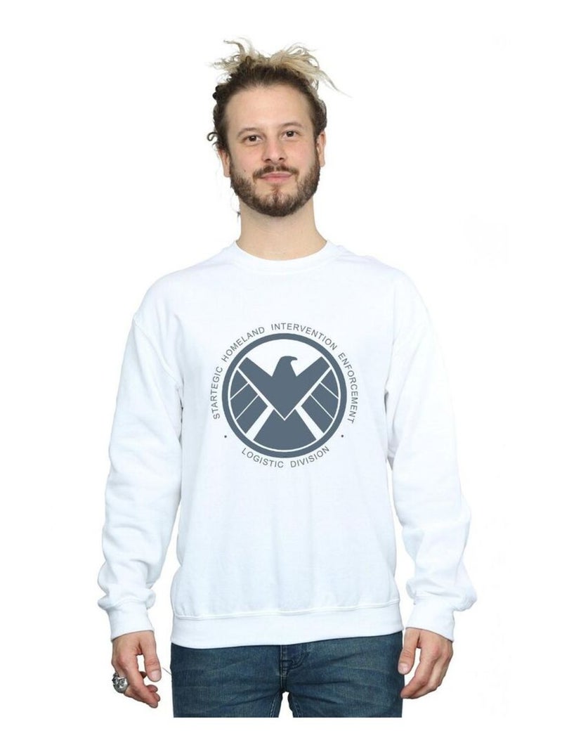 Marvel - Sweat AGENTS OF SHIELD LOGISTICS DIVISION Blanc - Kiabi