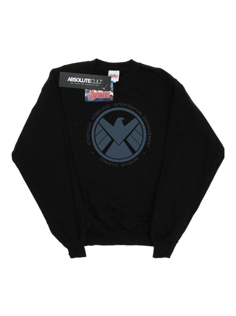 Marvel - Sweat AGENTS OF SHIELD LOGISTICS DIVISION Noir - Kiabi