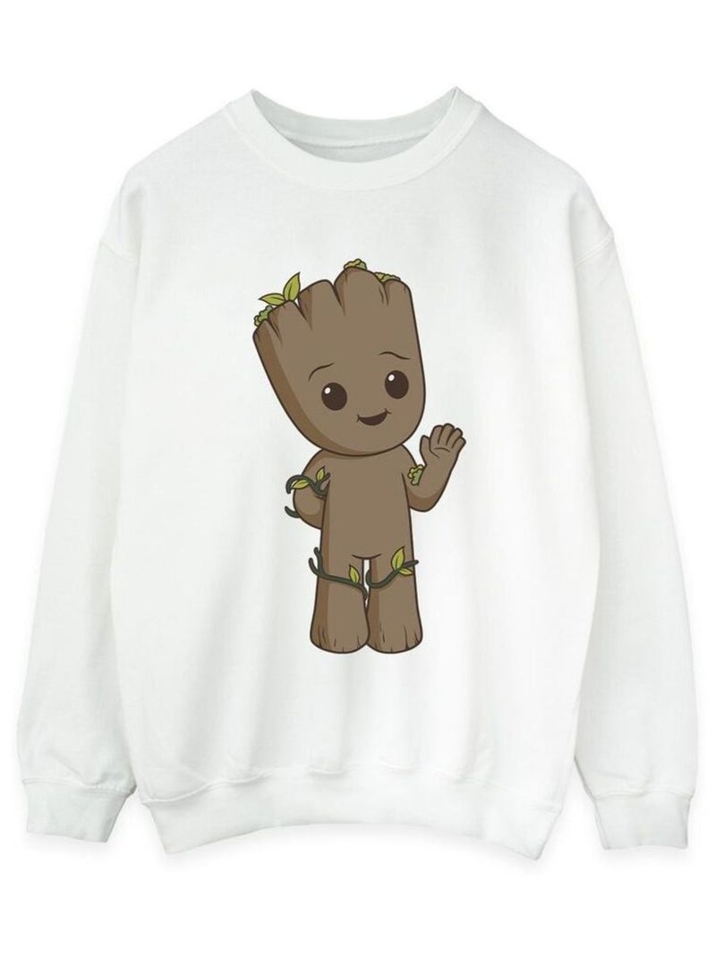 Marvel - Sweat AM GROOT Blanc - Kiabi