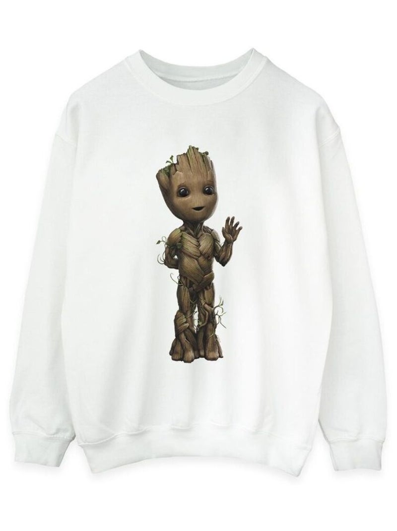 Marvel - Sweat AM GROOT Blanc - Kiabi