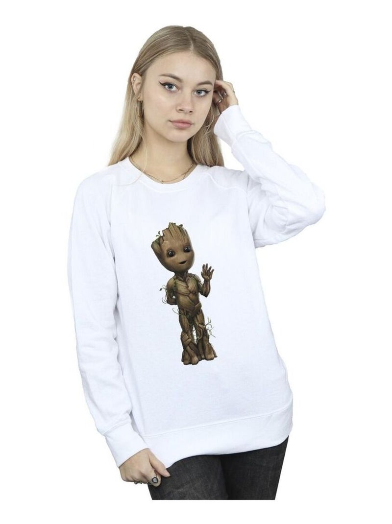 Marvel - Sweat AM GROOT Blanc - Kiabi