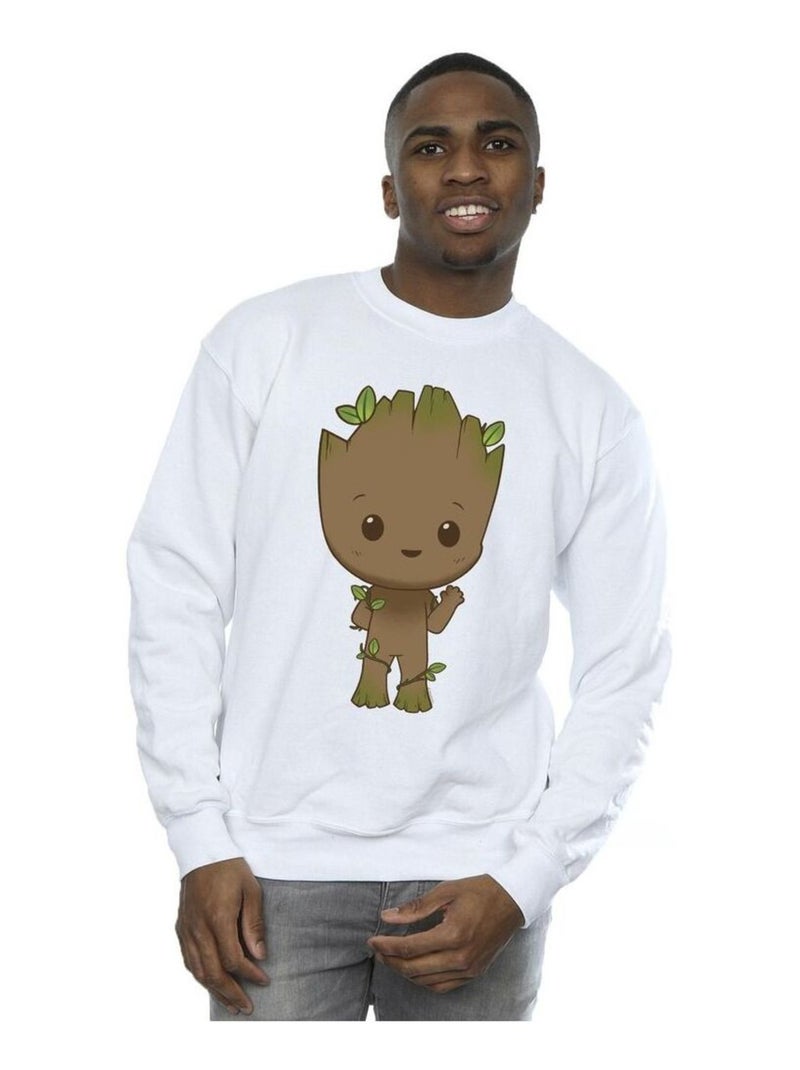 Marvel - Sweat AM GROOT Blanc - Kiabi