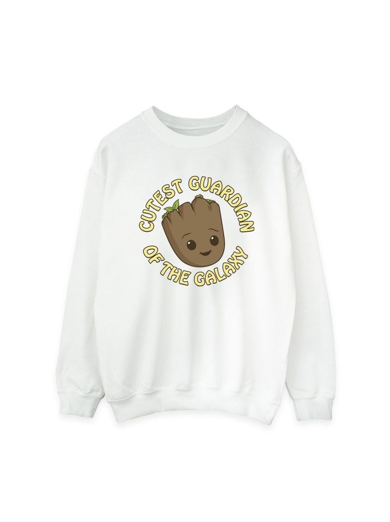 Marvel - Sweat AM GROOT CUTEST GUARDIAN Blanc - Kiabi