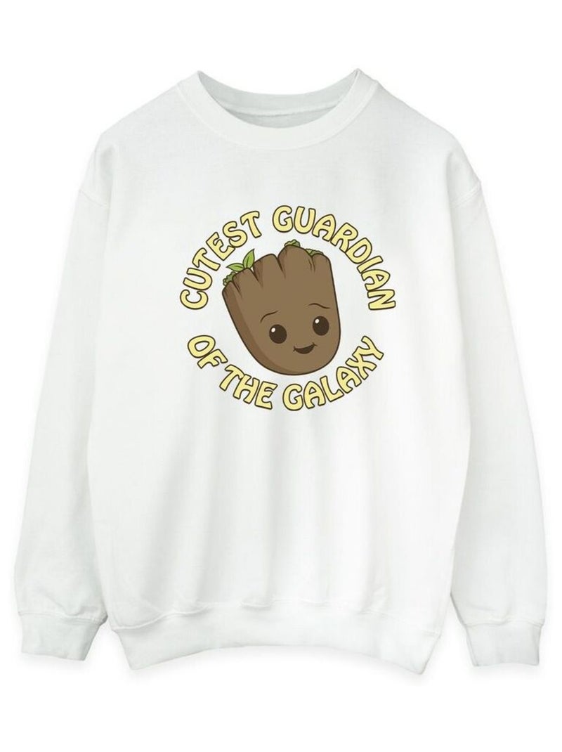 Marvel - Sweat AM GROOT CUTEST GUARDIAN Blanc - Kiabi