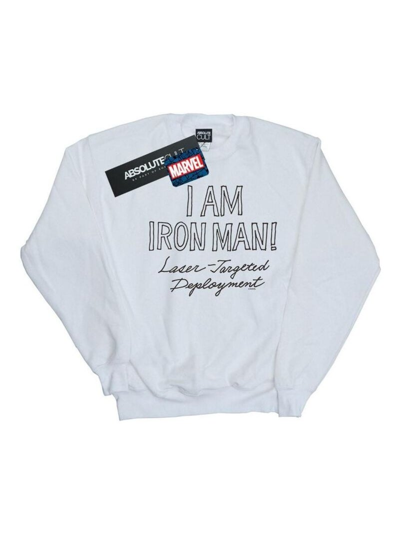 Marvel - Sweat AM IRON FIST MAN Blanc - Kiabi
