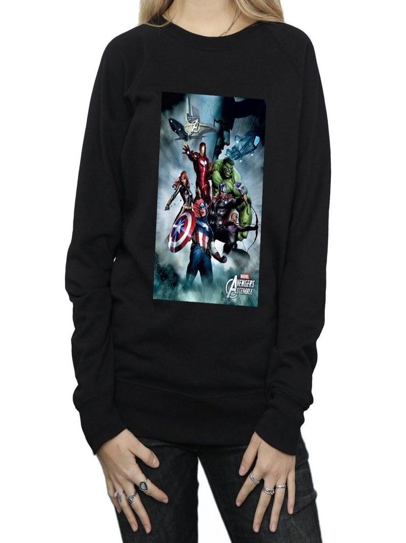 Marvel - Sweat AVENGERS ASSEMBLE Noir - Kiabi