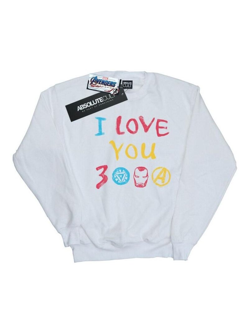 Marvel - Sweat AVENGERS ENDGAME LOVE YOU Blanc - Kiabi