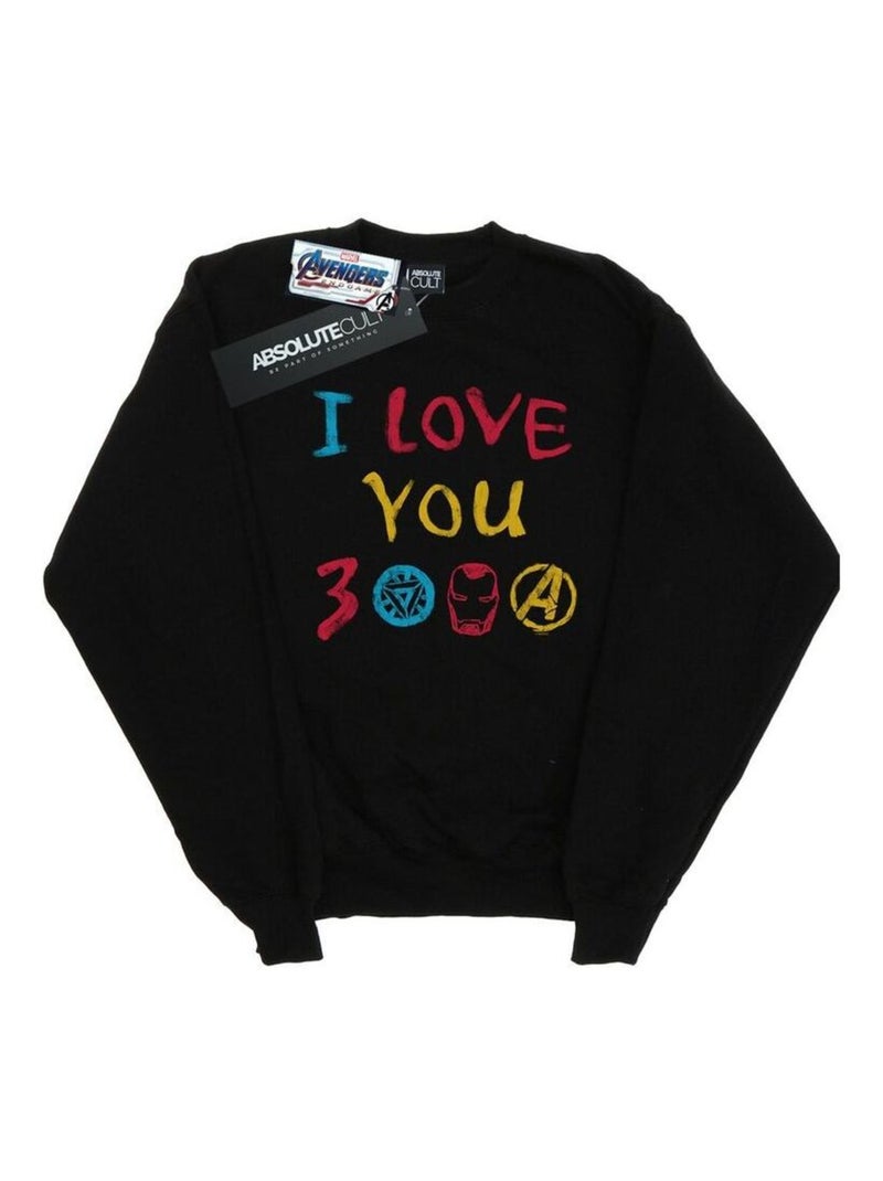 Marvel - Sweat AVENGERS ENDGAME LOVE YOU Noir - Kiabi