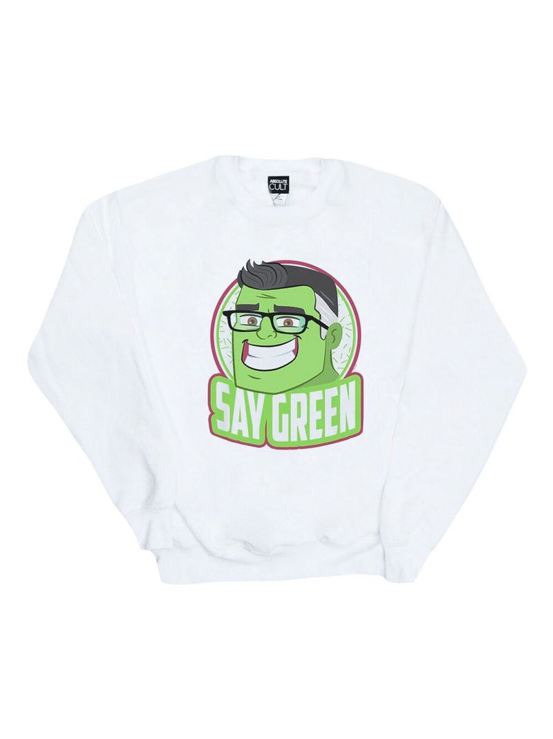Marvel - Sweat AVENGERS ENDGAME SAY GREEN Blanc - Kiabi