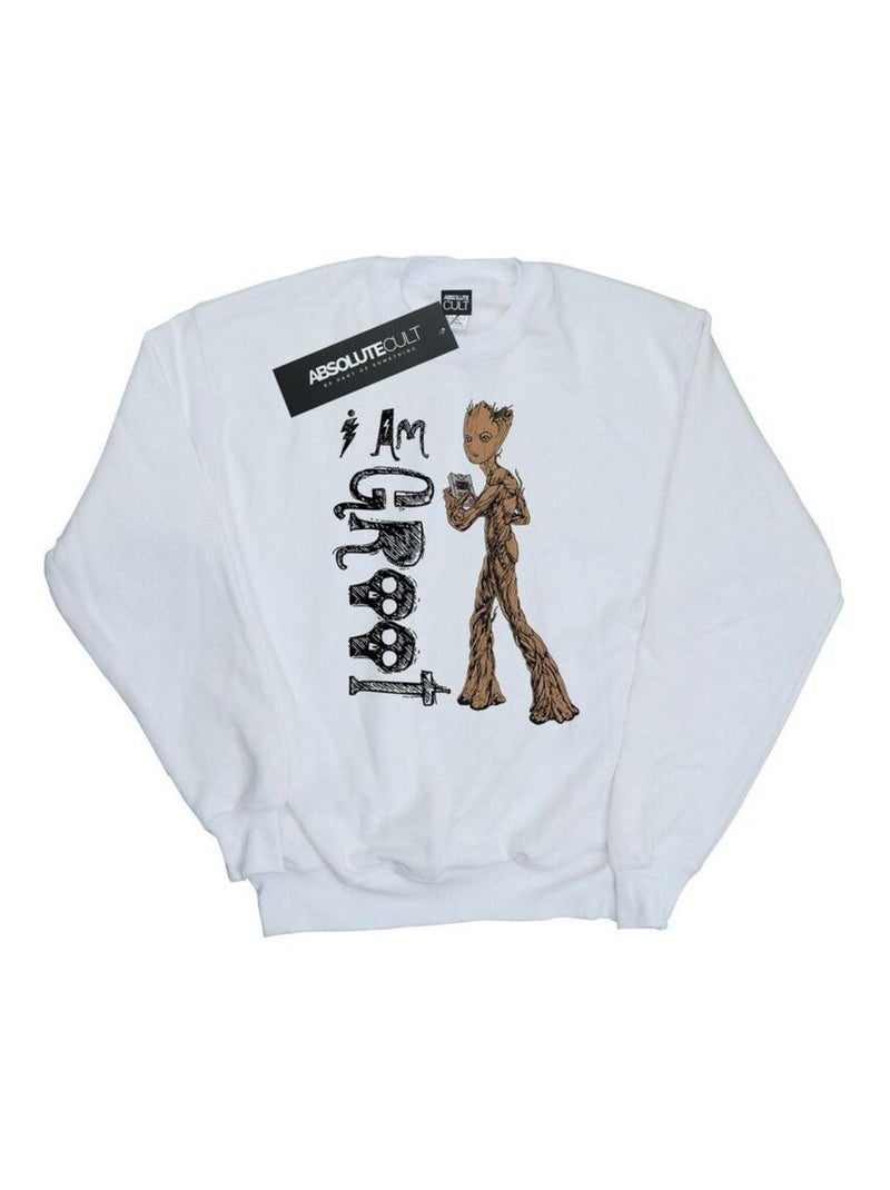 Marvel - Sweat AVENGERS INFINITY WAR AM TEENAGE GROOT Blanc - Kiabi