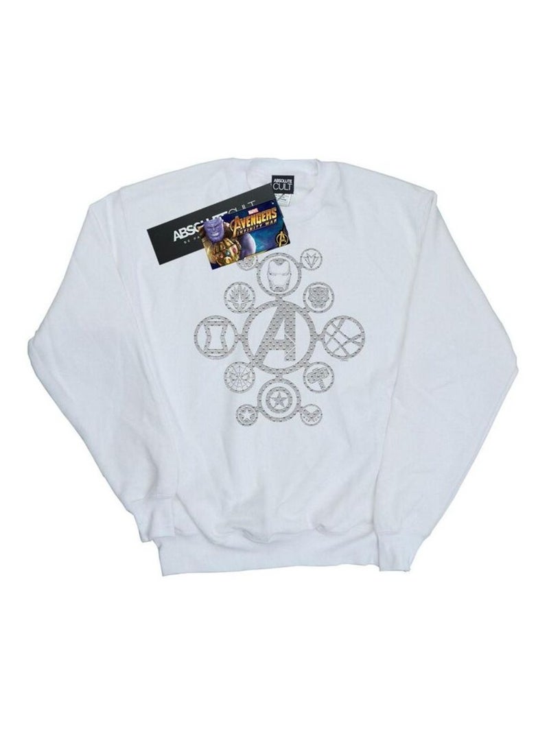 Marvel - Sweat AVENGERS INFINITY WAR Blanc - Kiabi