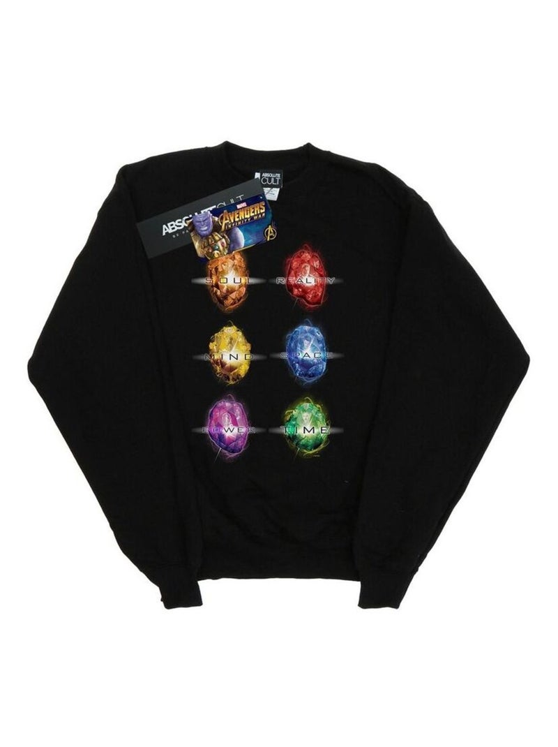 Marvel - Sweat AVENGERS INFINITY WAR INFINITY STONES Noir - Kiabi