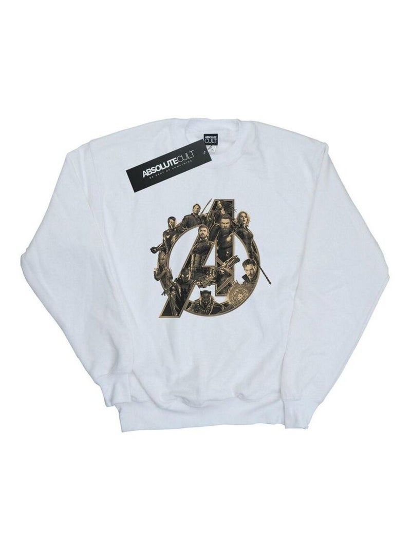 Marvel - Sweat AVENGERS INFINITY WAR MARVEL Blanc - Kiabi