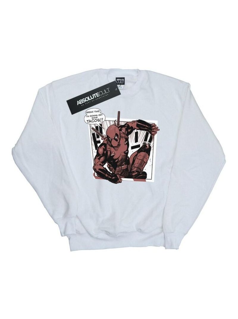 Marvel - Sweat BREAKTIME TACOS Blanc - Kiabi