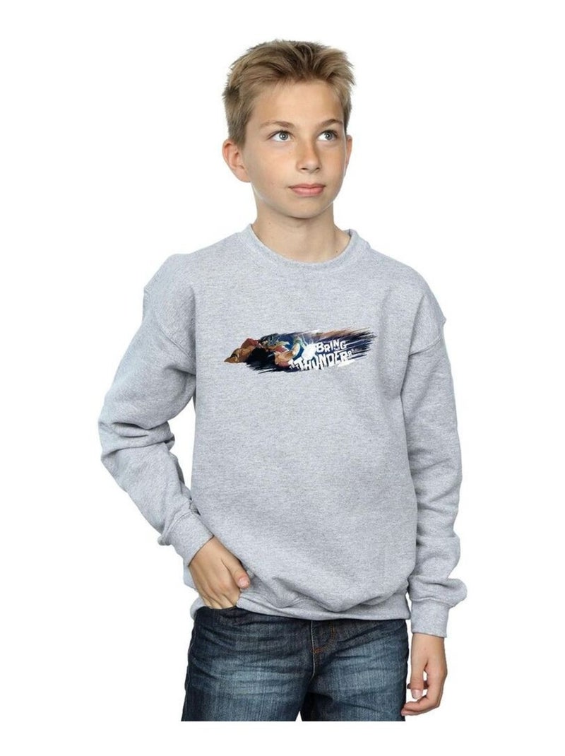 Marvel - Sweat BRING THE THUNDER Gris chiné - Kiabi