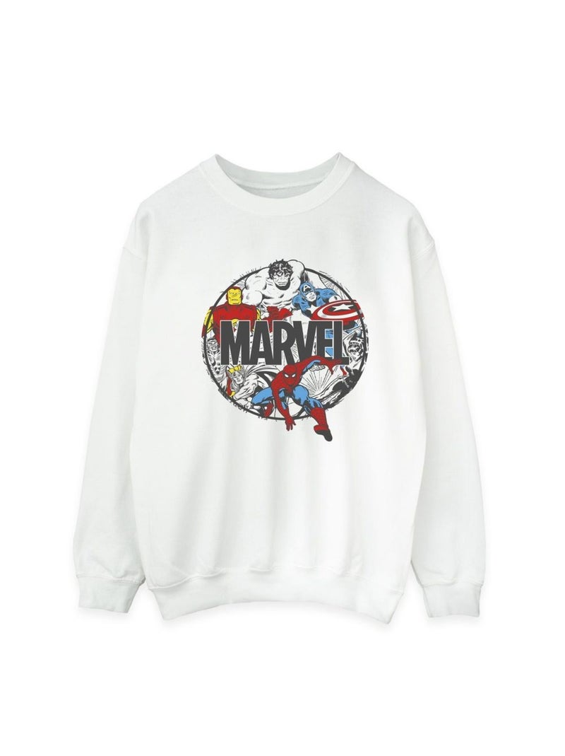 Marvel - Sweat CHARACTER CIRCLE Blanc - Kiabi