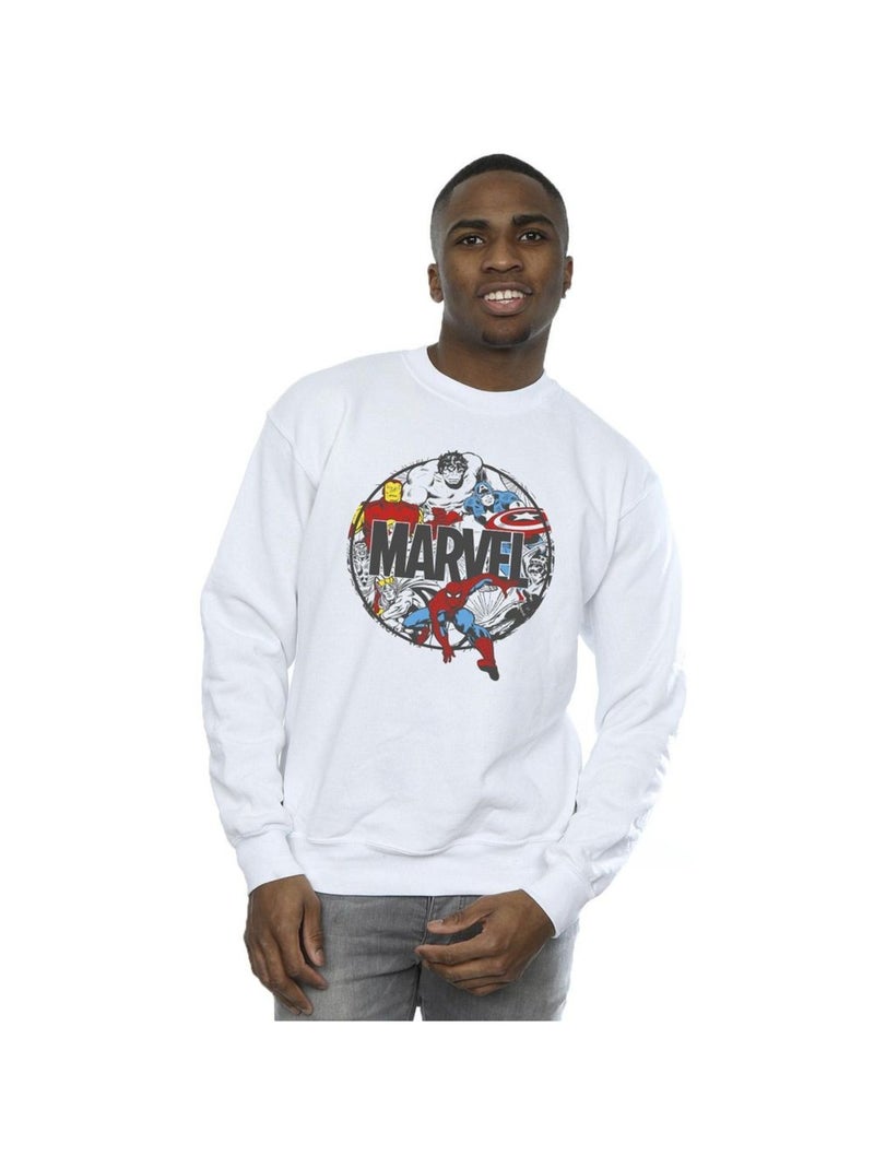 Marvel - Sweat CHARACTER CIRCLE Blanc - Kiabi