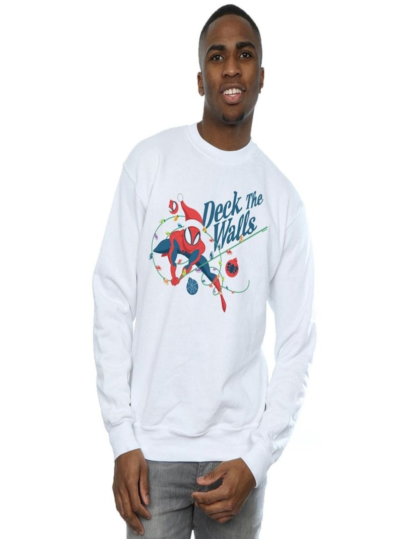 Marvel - Sweat DECK THE WALLS Blanc - Kiabi