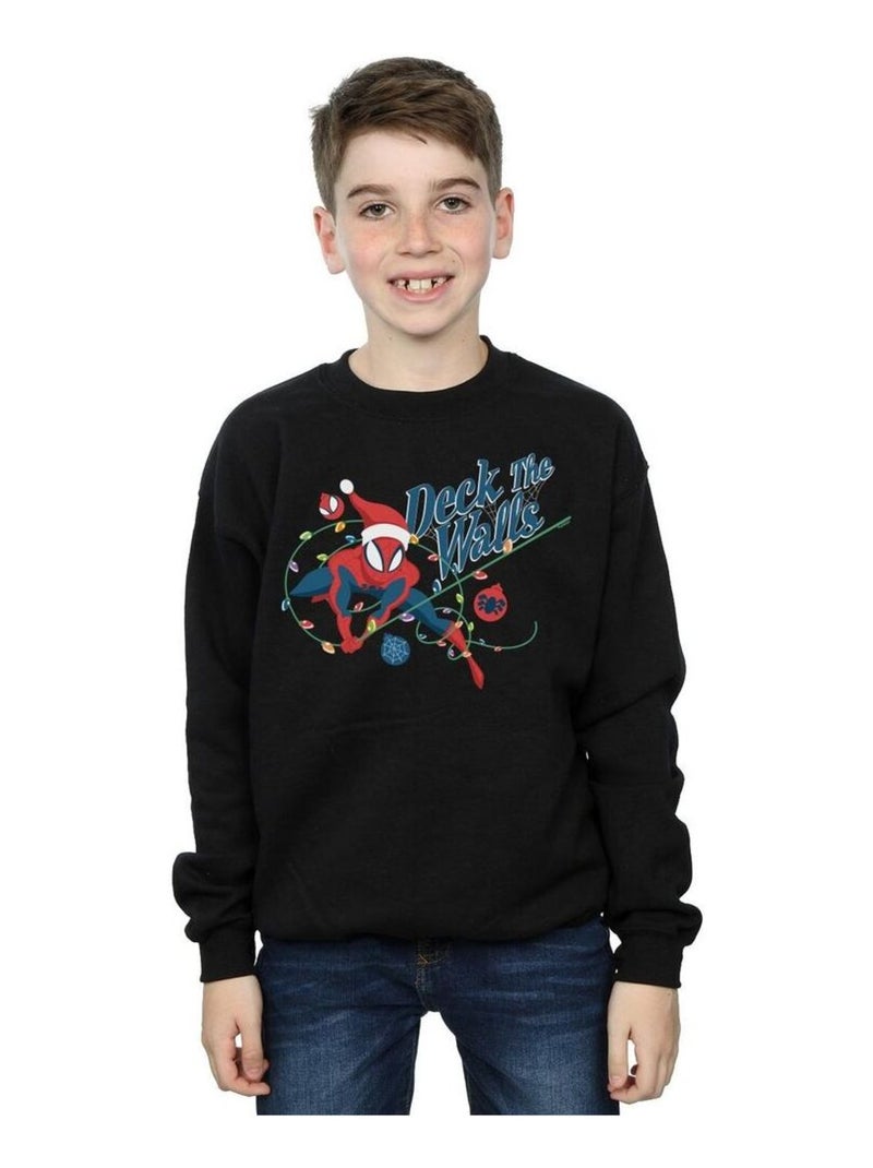 Marvel - Sweat DECK THE WALLS Noir - Kiabi