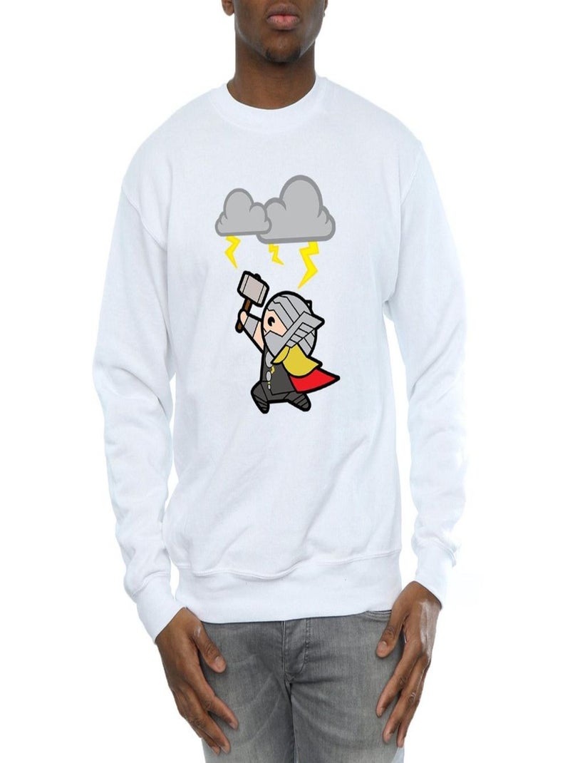 Marvel - Sweat GOD OF THUNDER Blanc - Kiabi