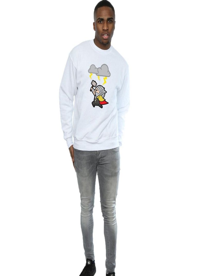 Marvel - Sweat GOD OF THUNDER Blanc - Kiabi