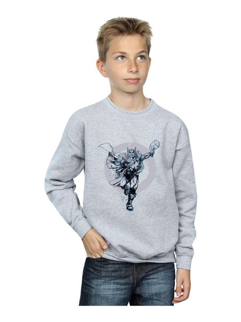 Marvel - Sweat Gris chiné - Kiabi